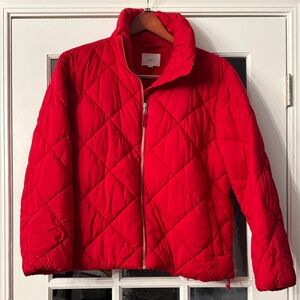 LOFT Vibrant Red Quilted Jacket